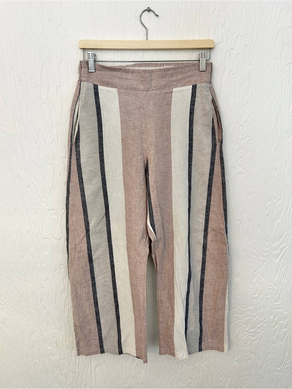 SMASH & TESS Sophie Linen Cotton Pant Wide Leg Crop Small Coastal Breezy Relaxed